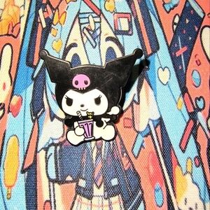 Sanrio Black and Pink Character Enamel Pin